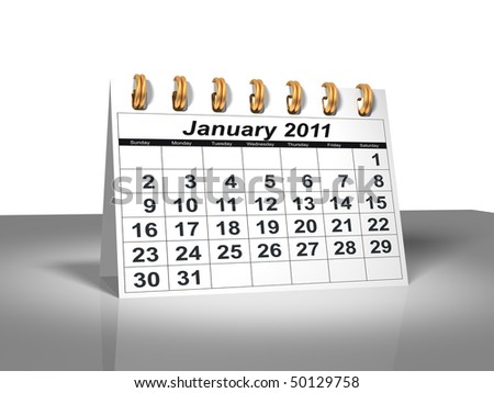 2011 Calendar For January. January, 2011. Week starts on