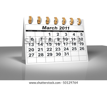 march 2011 desktop calendar. stock photo : Desktop Calendar