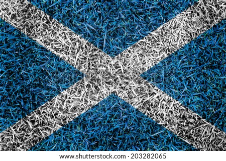 Scotland Flag color grass texture background concept
