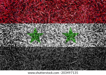Syria Flag color grass texture background concept