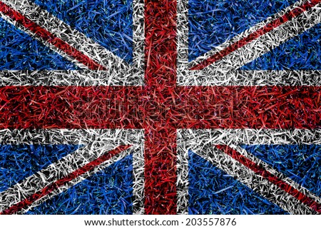 United Kingdom,UK flag grass texture background concept