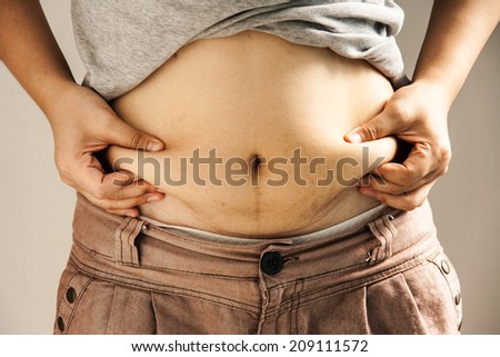 lady catching abdominal surface
