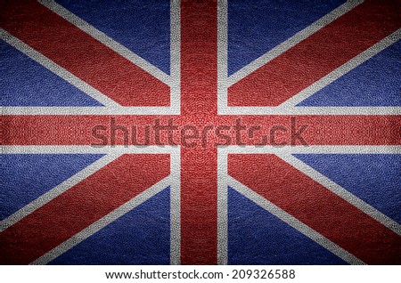 England Flag on PVC leather background.