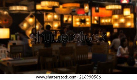 blur shot night restaurant for social background