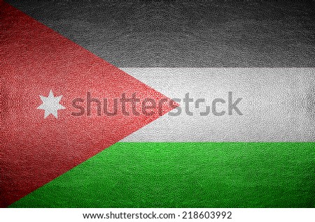 closeup Screen Jordan flag concept on PVC leather for background
