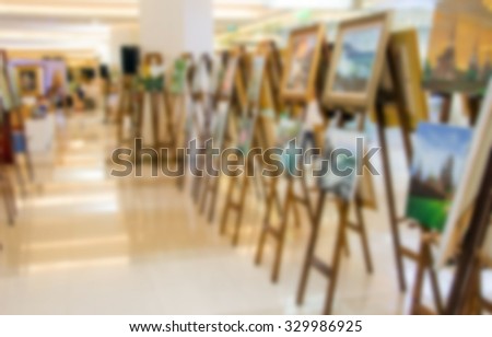 abstract background blur art gallery painting frame