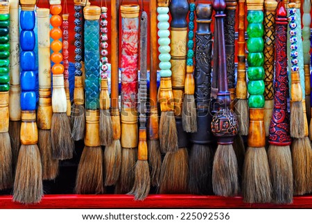 Colorful chinese brushes