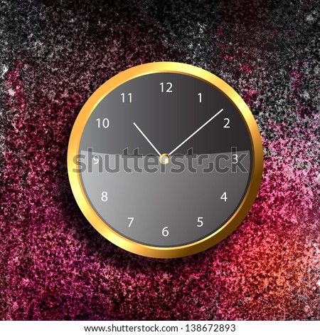 Modern Clock on the textured wall inside the room