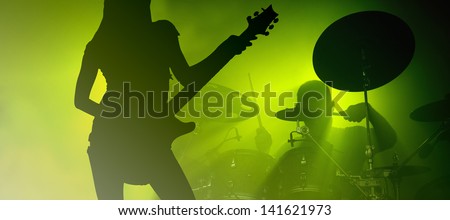 Rock band performing live show