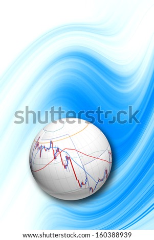 Commodity trading background with sphere