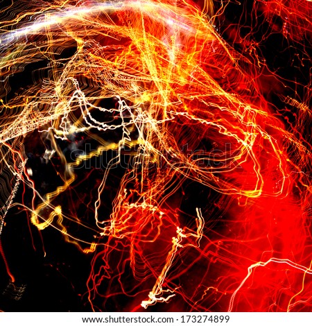 Abstract Fire Background with Flames and lightnings