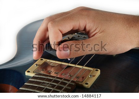 Hand Playing Chord on Electric Guitar