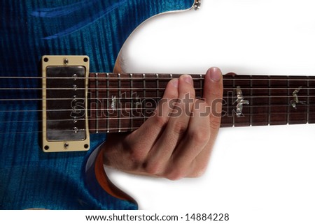 Hand Playing Chord on Electric Guitar