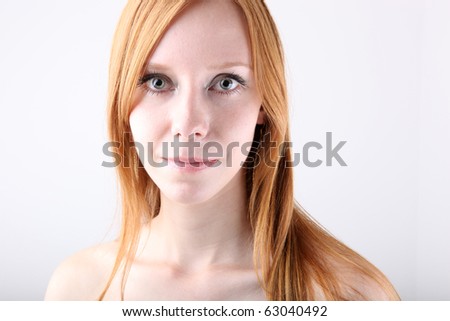 stock photo Young redhead girl portrait