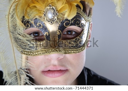 elegant girl with a wonderful mask