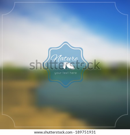 Vector blurred nature backround. Lake and sky.