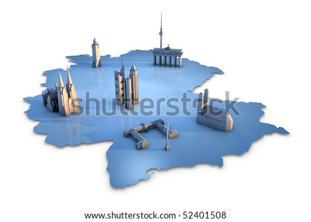 maps of germany with cities. stock photo : Map of Germany