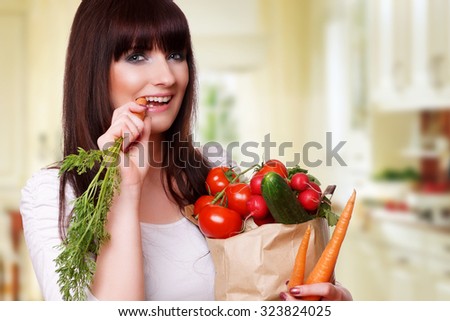 Woman with healthy shopping
