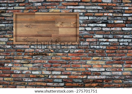 Wood sign and Stone Wall