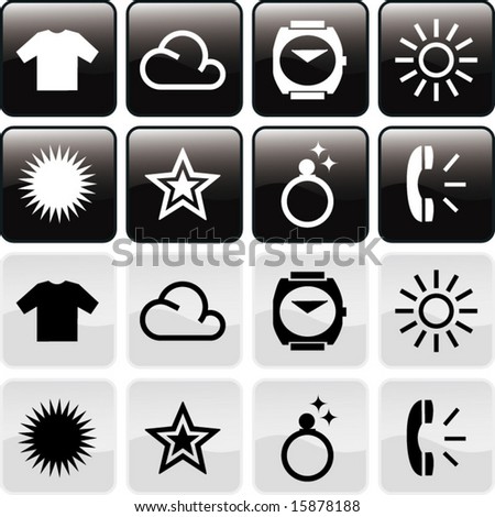 Vector Of Symbols And Icons In Both Black And White-40 - 15878188