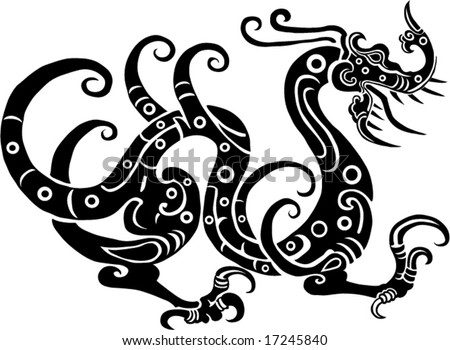 stock vector Vector of Ancient Chinese Dragon Pattern