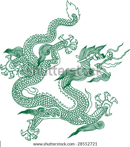 stock vector Vector of Traditional Chinese Dragon Pattern
