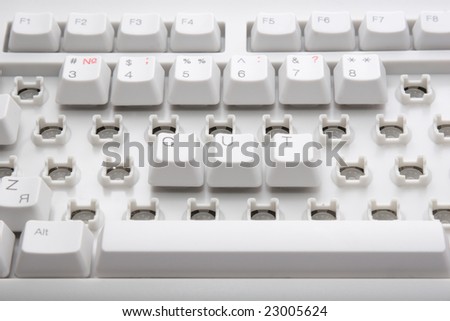Cut workplaces illustrated by broken keyboard