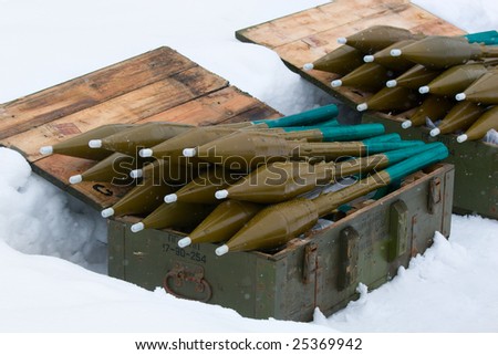 Boxes with russian grenade launcher ammunition (ammo)