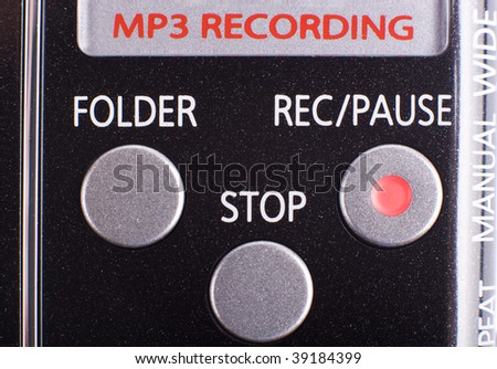 Recording device crop - portable recorder buttons macro shot