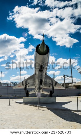 Military technology exhibits of military historical museum, Ekaterinburg, Russia, 6/30/2013 year