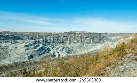 Open-cast mine on mining operations, Asbestos, Russia