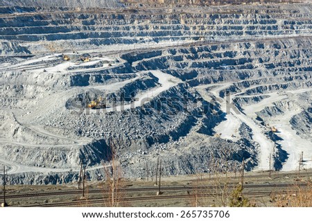 Open-cast mine on mining operations, a city Asbestos, Russia