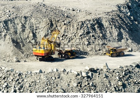 extraction of mineral resources in the quarry, Asbestos, Russia