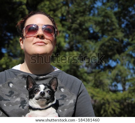 dog and woman portrait