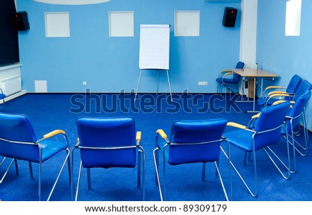 interior of conference room at hotel ready for business training