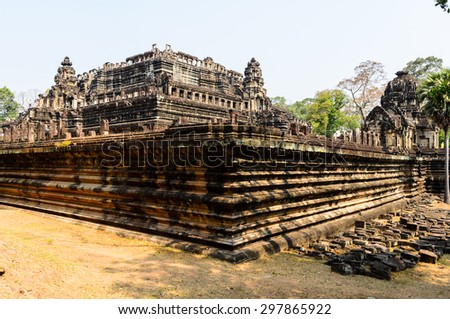 Baphuon, part of Khmer Angkor temple complex, popular among tourists ancient landmark and place of worship in Southeast Asia. Siem Reap, Cambodia.