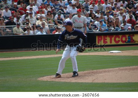 Trevor Hoffman Pitching at a San Diego Padres Baseball Game at Petco Park