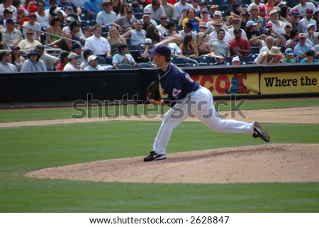 Trevor Hoffman Pitching At A San Diego Padres Baseball Game