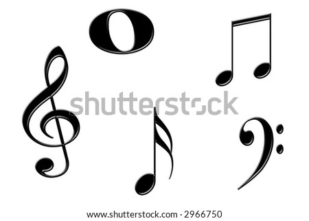 musical notes clip art. stock photo : Musical Notes