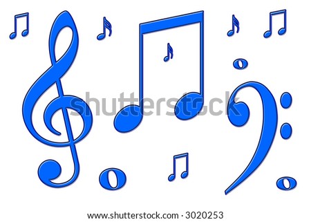 musical notes clip art. photo : Blue Musical Notes