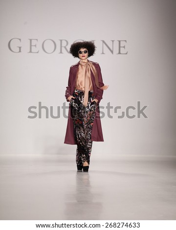 New York, USA - February 17, 2015: Georgine Runway at Lincoln Center for Mercedes Benz Fashion week Showing her Fall / Winter Collection for 2015