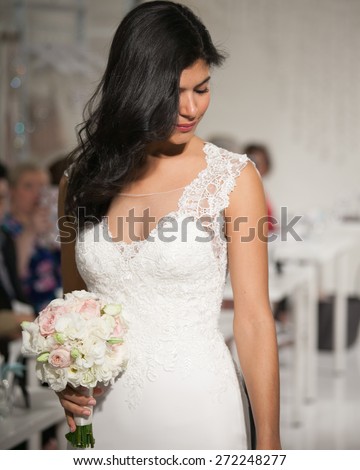 New York, USA - April 19, 2015: Watters Runway at The Knot Couture Show for Bridal Fashion Week