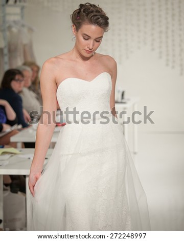 New York, USA - April 19, 2015: Watters Runway at The Knot Couture Show for Bridal Fashion Week for Fall 2015