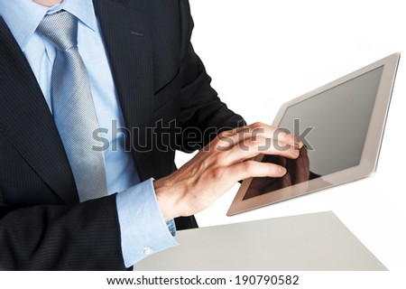 business man working with digital tablet