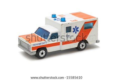 stock photo Emergency ambulance carisolated on white background