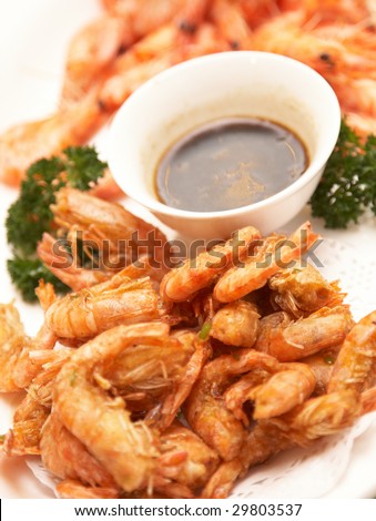 chinese food - cooked shrimps
