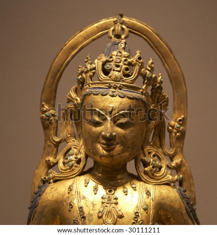 asian antique - golden buddha statue