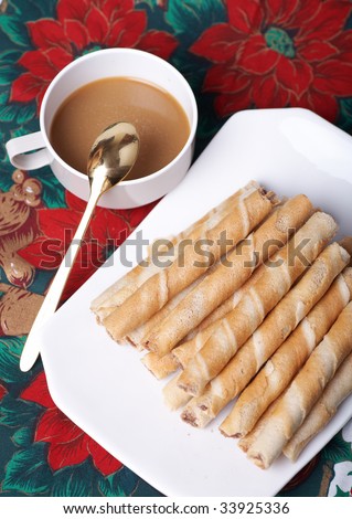 coffee and wafer roll