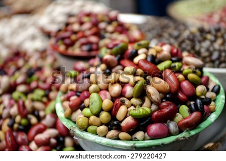 Group of beans and lentils
