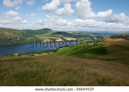 This photo shows a view over Ullswater, in the English Lake District.